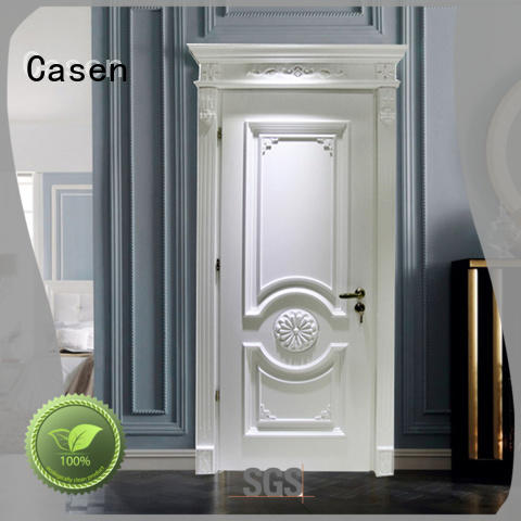 Casen white color wooden door fashion for bathroom