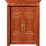 Natural Solid wood main door, double luxury wood door for outside use JS-8003