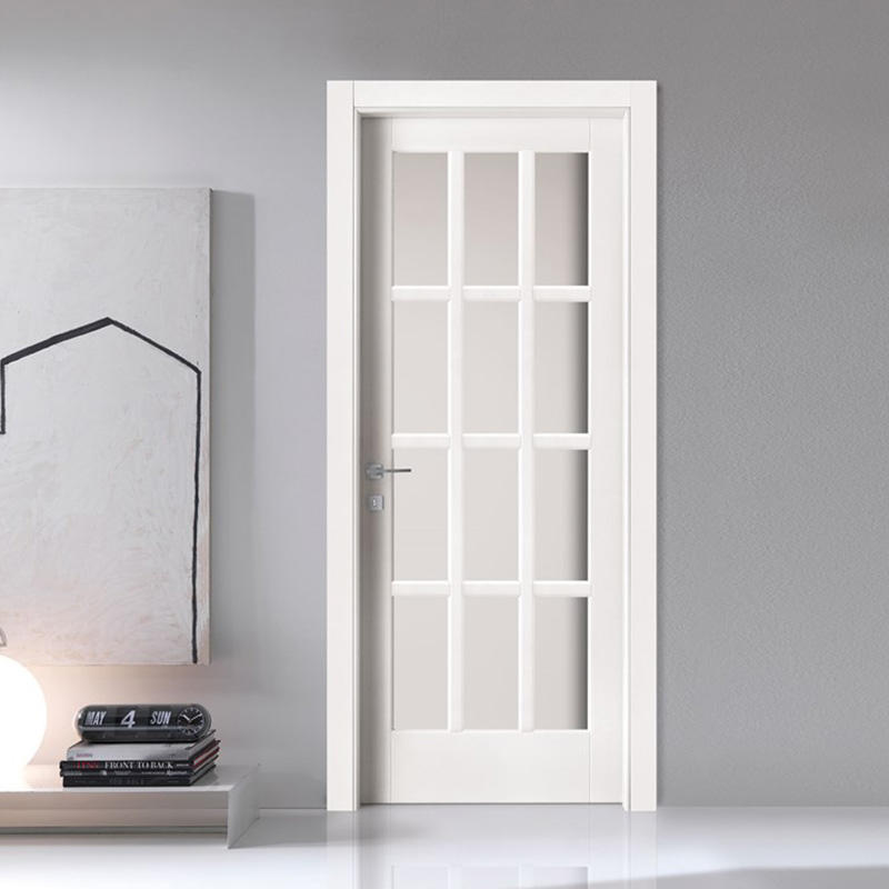 Casen classic design half glass interior door glass aluminium for bathroom