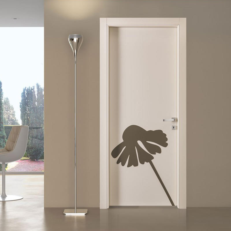 HDF doors white color with flower for room use  JS-1002A