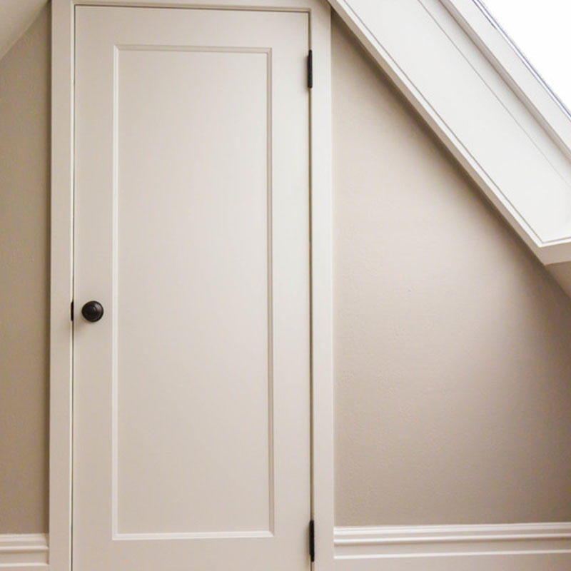 JS-1001B Flat white color MDF wood door for bedroom