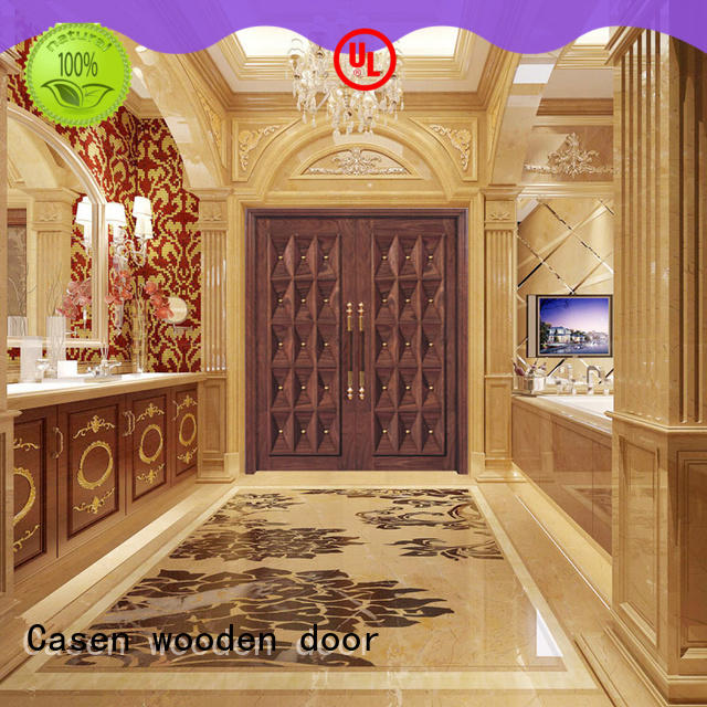 Casen natural modern entry doors double carved for shop