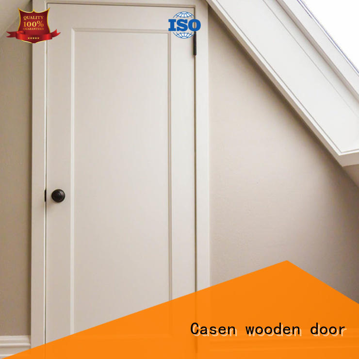 Flat white color MDF wood door for bedroom use  JS-1001B