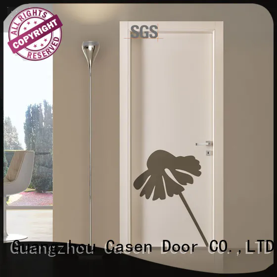 HDF doors white color with flower for room use  JS-1002A