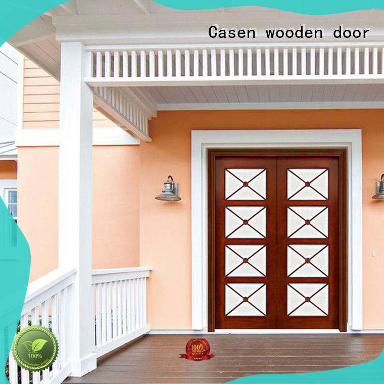 Casen beveledge solid wood front doors archaistic style for store