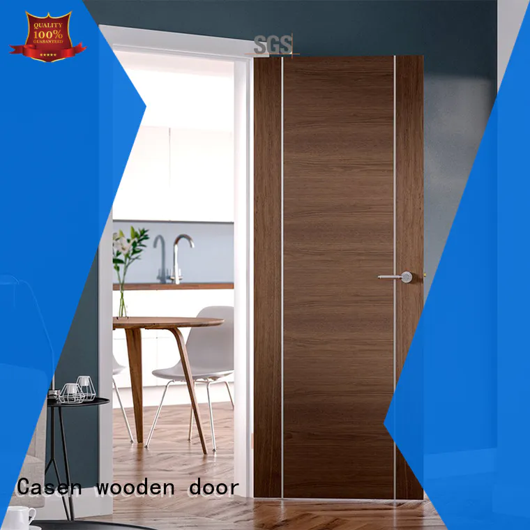 Casen classic natural wood door simple for washroom
