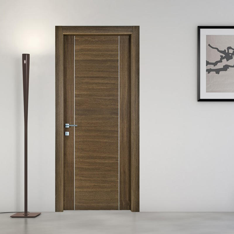 Professional simple design with stainless steel or aluminium hotel classic wooden door  JS-5003A-2