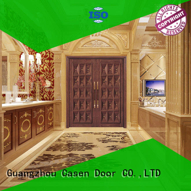 Casen wooden contemporary front doors archaistic style for villa