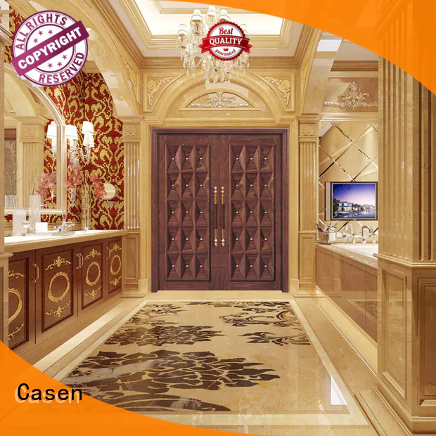 Casen luxury design solid wood front doors double carved for store