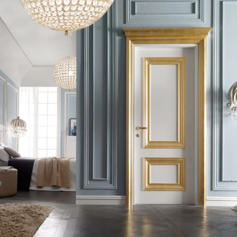 Casen white color internal glazed doors modern for bathroom