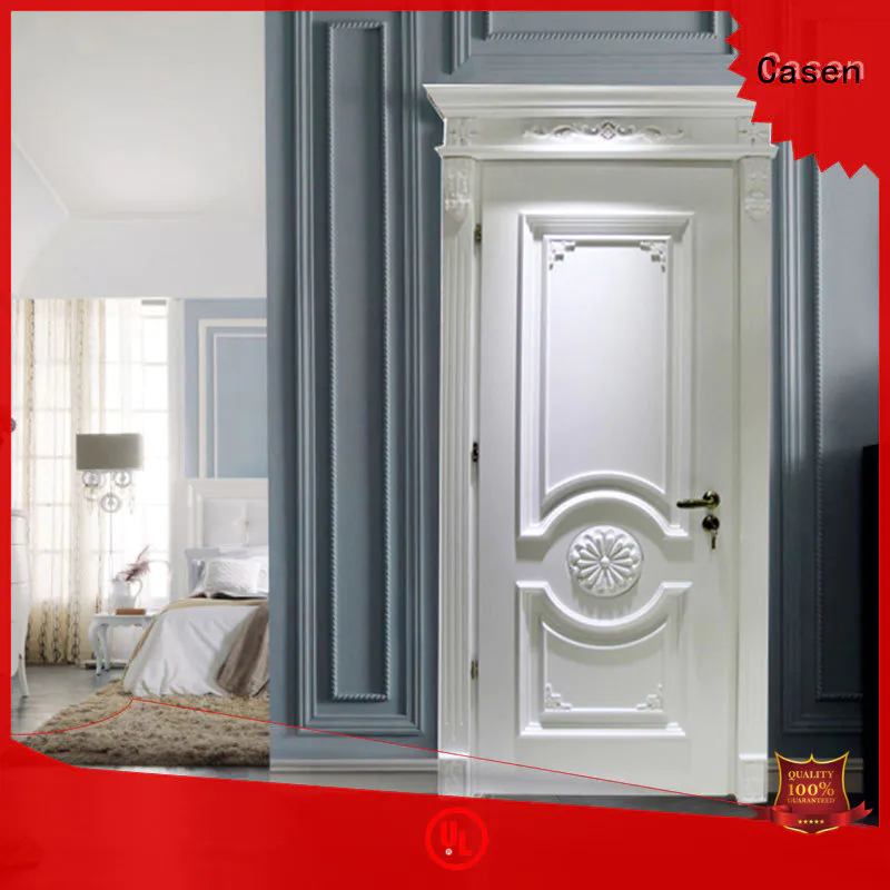 Casen white color luxury wooden doors fashion for bathroom
