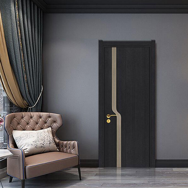 Casen wooden modern composite doors dark-1
