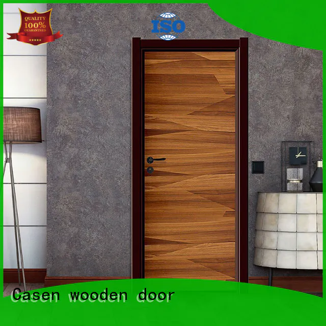 Casen light color composite wood door wooden for bathroom