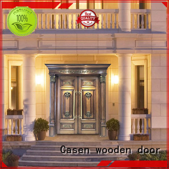 Casen glass exterior wood doors archaistic style for villa