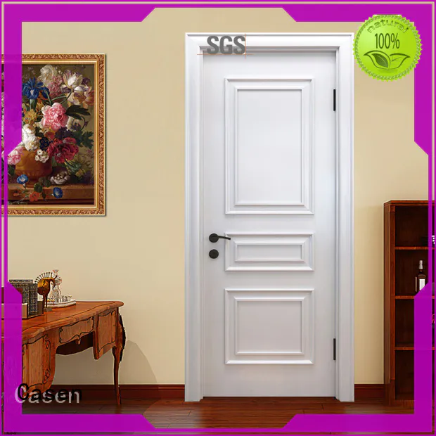 Casen white color solid wood interior doors french design for store decoration
