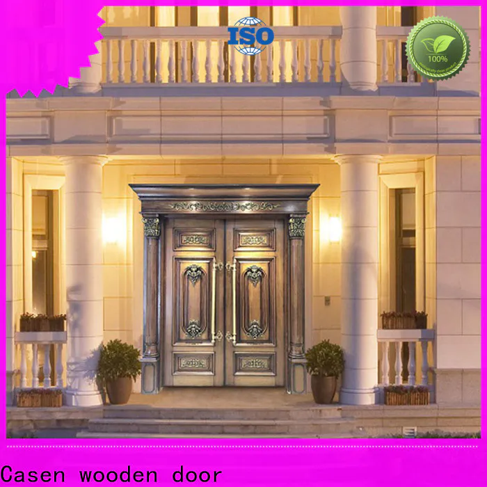 Casen iron wooden main door design wholesale for store