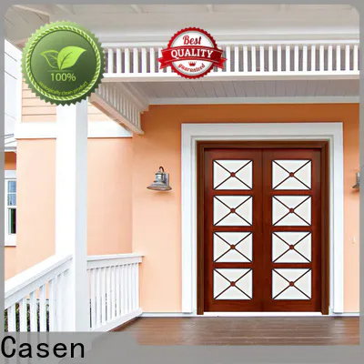 solid wood main door design glass manufacturer for store