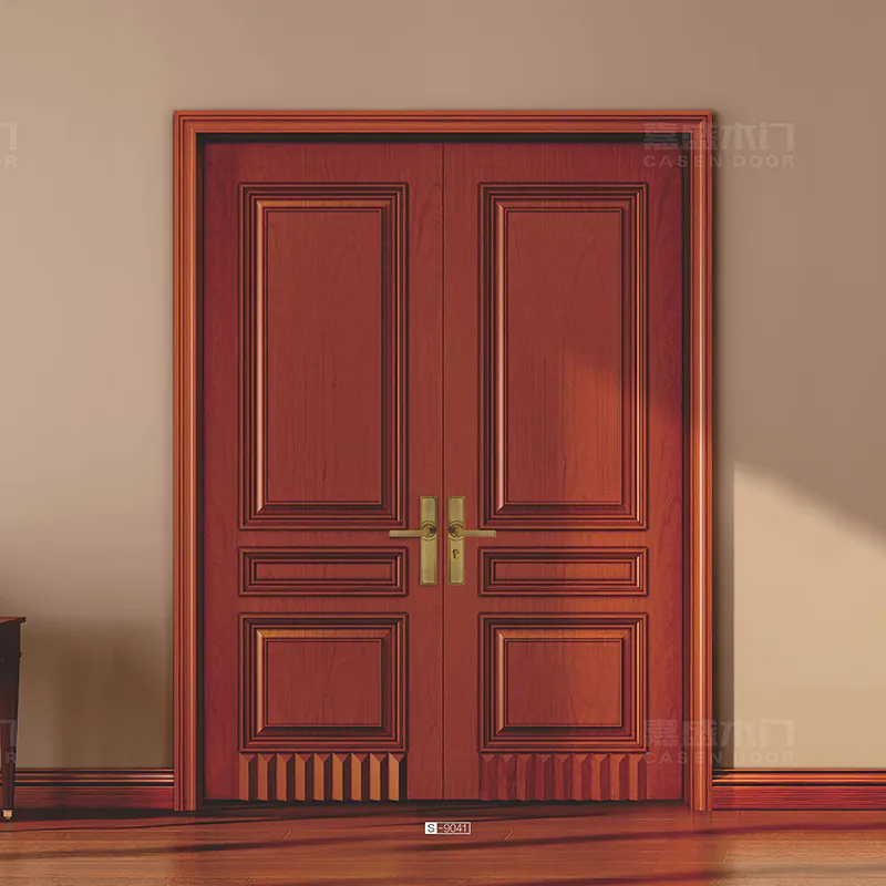 JS-8006 solid wood front doors,double door