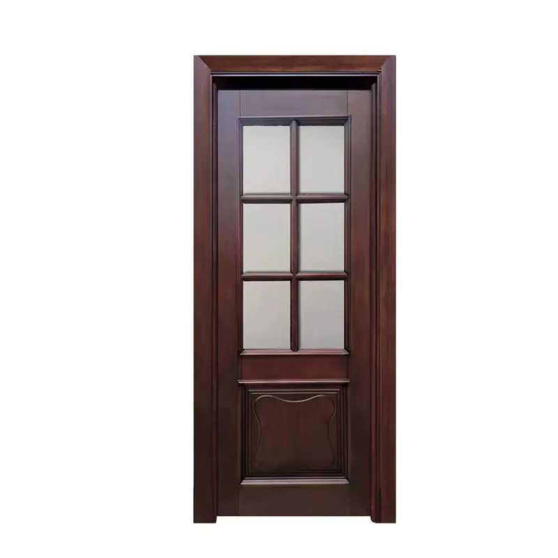 JS-009 wooden glass panel doors factory directly price